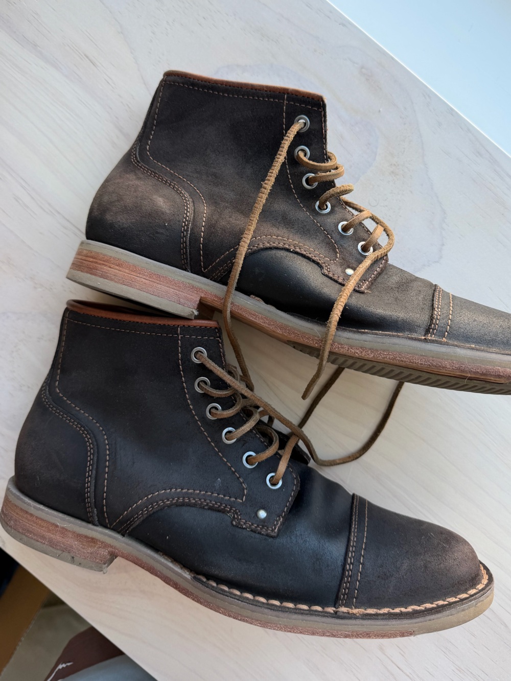 Men's Dark Brown Leather Lace-Up Boots